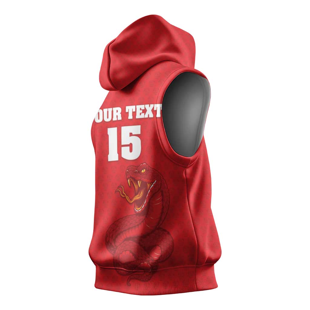 Custom Mozambique Football Sleeveless Hoodie Go Champions Os Mambas - African Pride