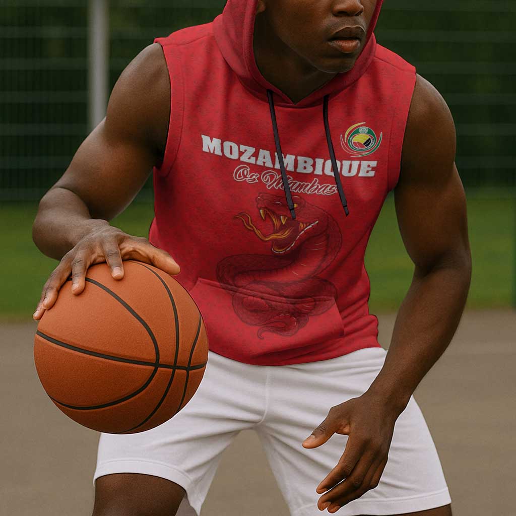 Custom Mozambique Football Sleeveless Hoodie Go Champions Os Mambas - African Pride
