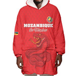 Custom Mozambique Football Wearable Blanket Hoodie Go Champions Os Mambas - African Pride