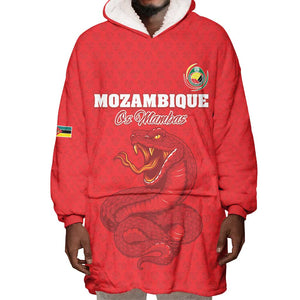 Custom Mozambique Football Wearable Blanket Hoodie Go Champions Os Mambas - African Pride
