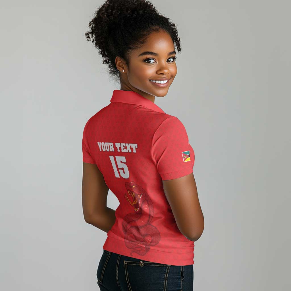 Custom Mozambique Football Women Polo Shirt Go Champions Os Mambas - African Pride