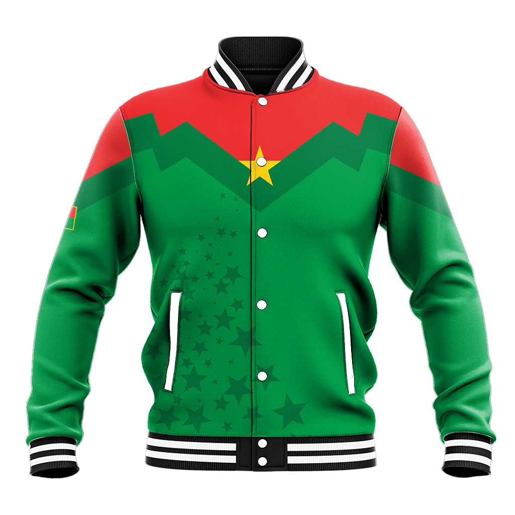 Custom Burkina Faso Football Baseball Jacket Go Les Etalons Go - African Pride