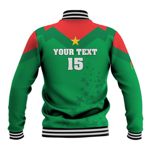 Custom Burkina Faso Football Baseball Jacket Go Les Etalons Go - African Pride