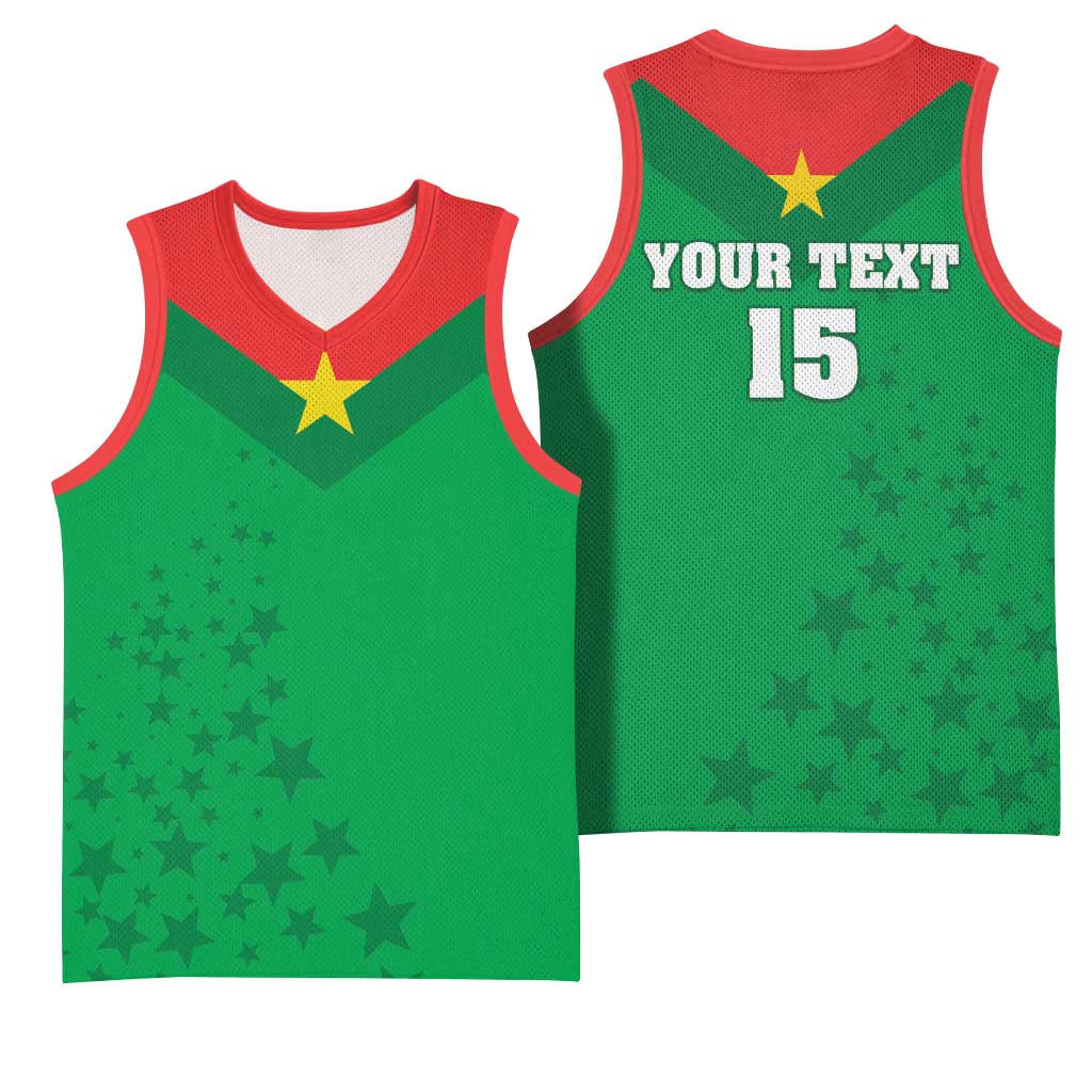 Custom Burkina Faso Football Basketball Jersey Go Les Etalons Go - African Pride