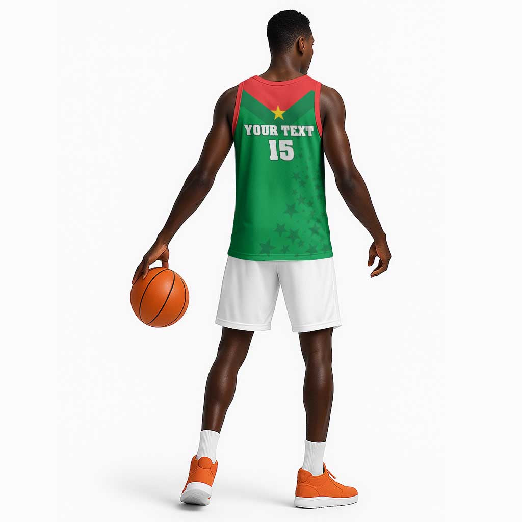 Custom Burkina Faso Football Basketball Jersey Go Les Etalons Go - African Pride
