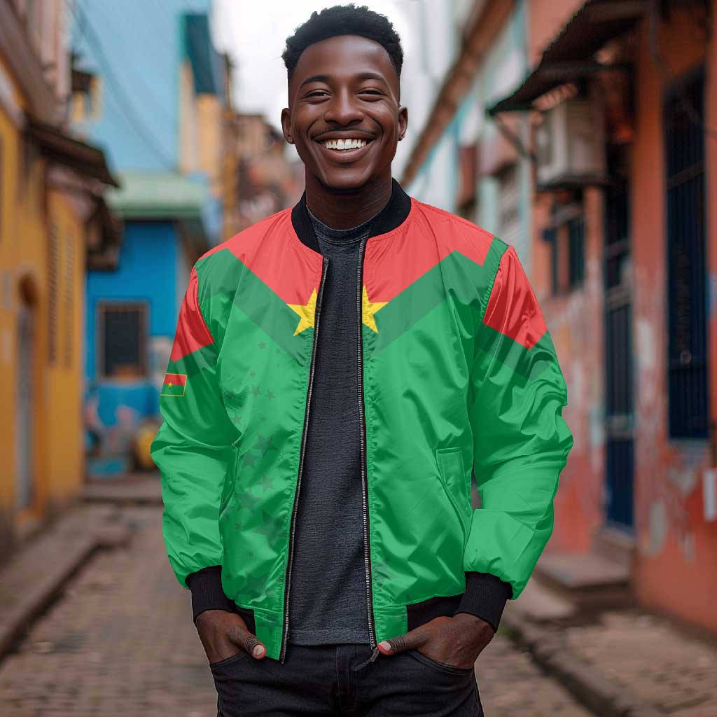 Custom Burkina Faso Football Bomber Jacket Go Les Etalons Go - African Pride