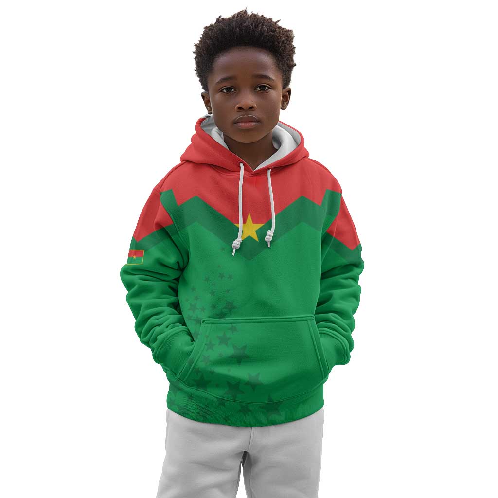 Custom Burkina Faso Football Kid Hoodie Go Les Etalons Go - African Pride