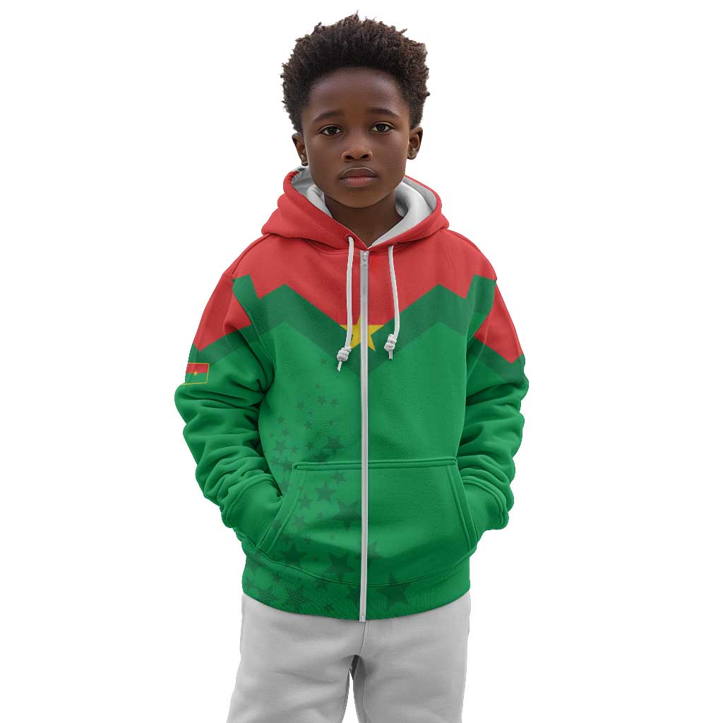 Custom Burkina Faso Football Kid Hoodie Go Les Etalons Go - African Pride
