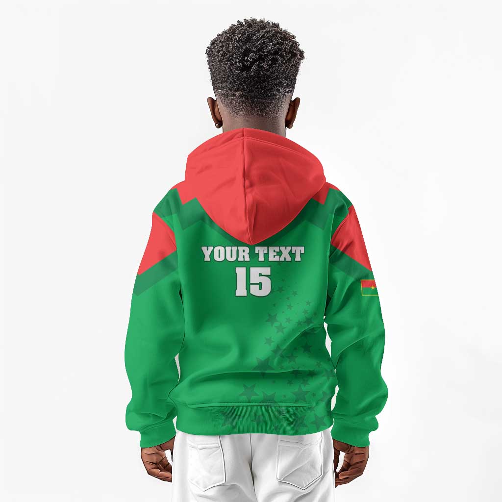 Custom Burkina Faso Football Kid Hoodie Go Les Etalons Go - African Pride