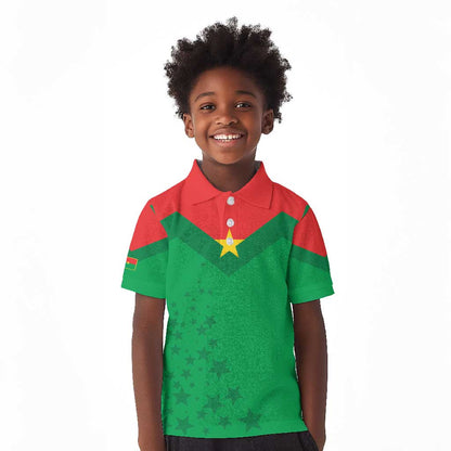 Custom Burkina Faso Football Kid Polo Shirt Go Les Etalons Go - African Pride