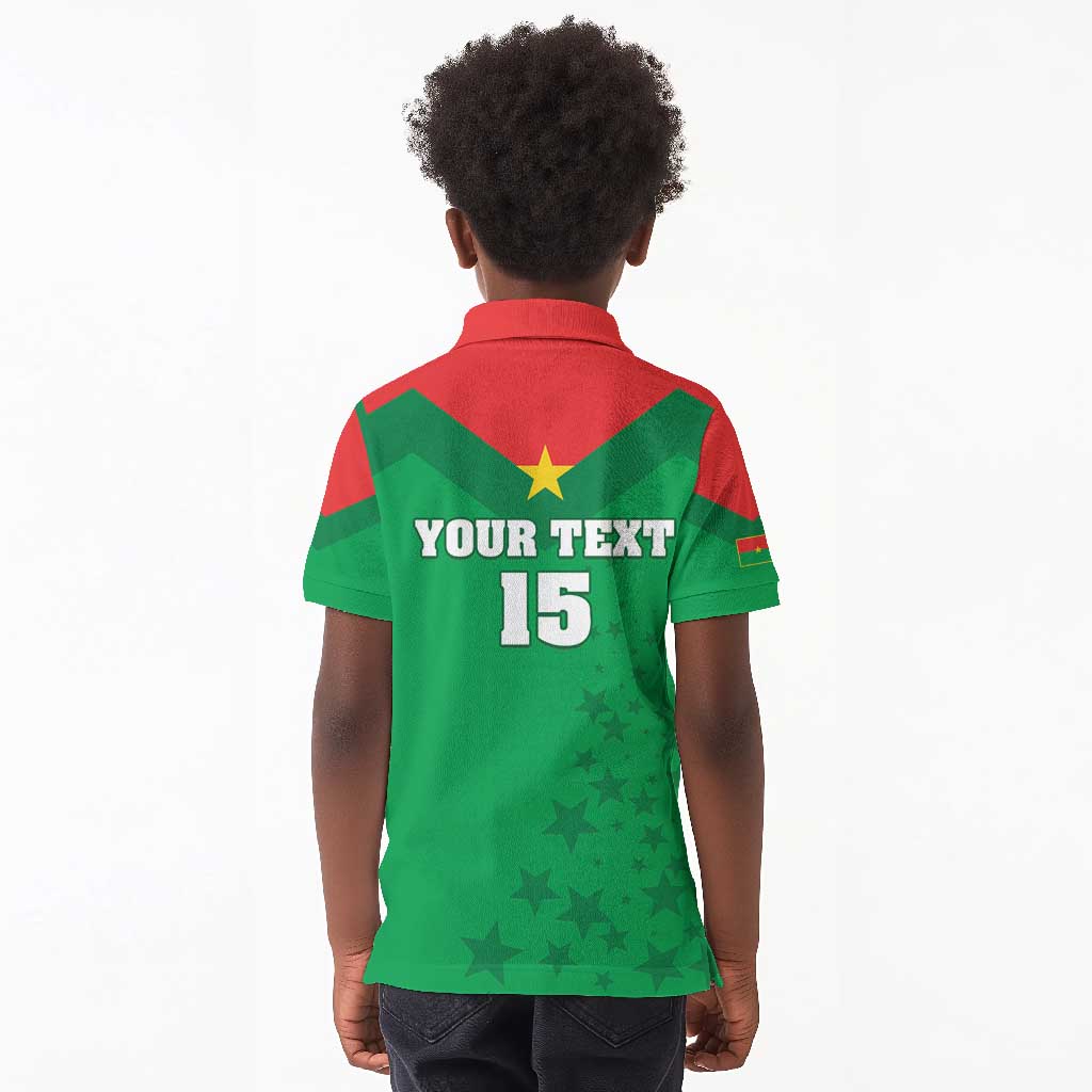Custom Burkina Faso Football Kid Polo Shirt Go Les Etalons Go - African Pride