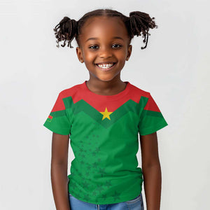 Custom Burkina Faso Football Kid T shirt Go Les Etalons Go - African Pride