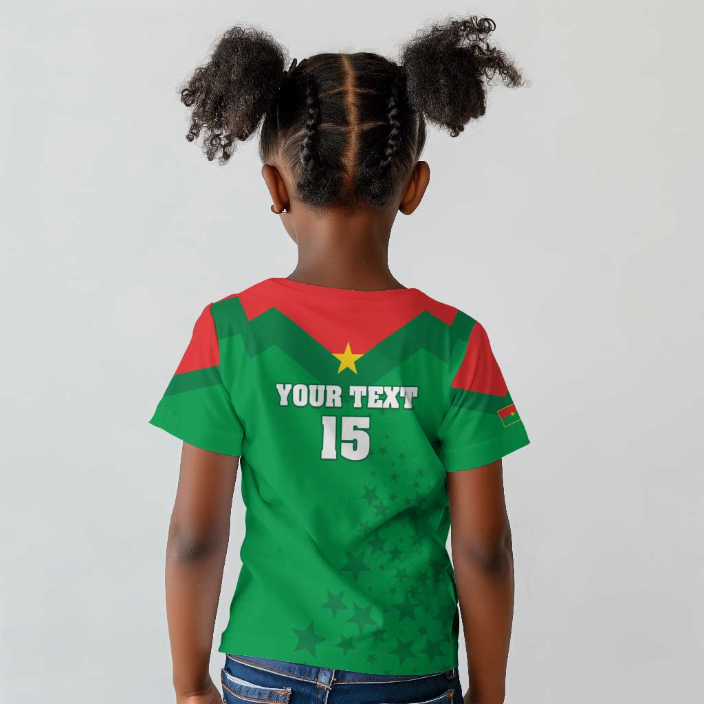 Custom Burkina Faso Football Kid T shirt Go Les Etalons Go - African Pride