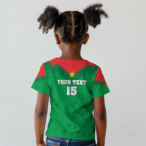 Custom Burkina Faso Football Kid T shirt Go Les Etalons Go - African Pride