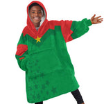 Custom Burkina Faso Football Kid Wearable Blanket Hoodie Go Les Etalons Go - African Pride