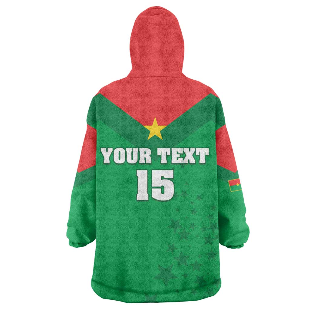 Custom Burkina Faso Football Kid Wearable Blanket Hoodie Go Les Etalons Go - African Pride