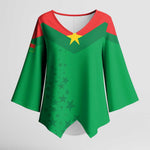 Custom Burkina Faso Football Kimono Sleeve Blouse Go Champions Les Etalons