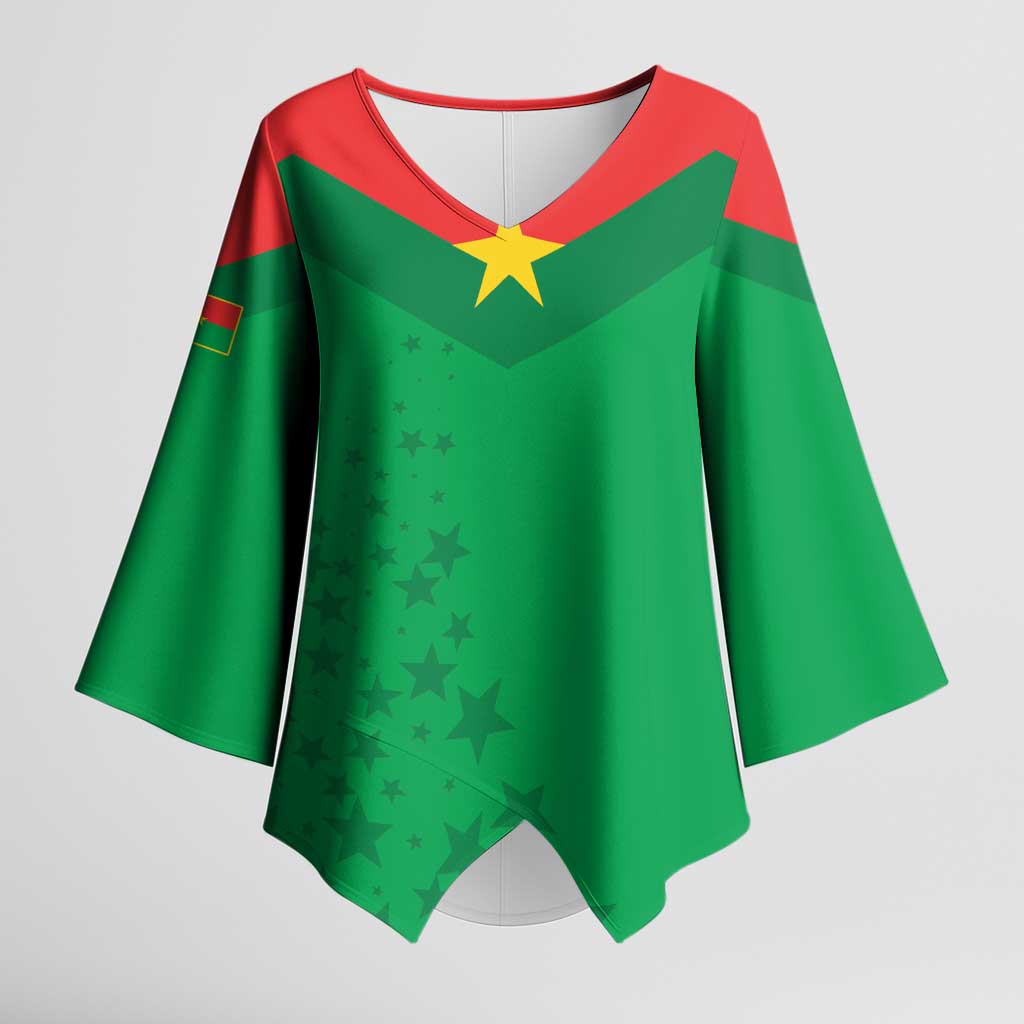 Custom Burkina Faso Football Kimono Sleeve Blouse Go Champions Les Etalons