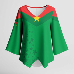 Custom Burkina Faso Football Kimono Sleeve Blouse Go Champions Les Etalons