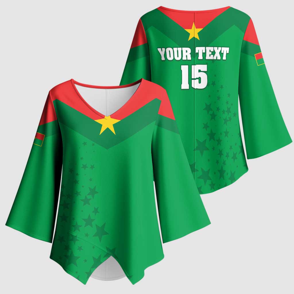 Custom Burkina Faso Football Kimono Sleeve Blouse Go Champions Les Etalons