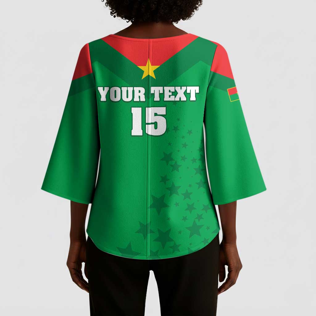 Custom Burkina Faso Football Kimono Sleeve Blouse Go Champions Les Etalons