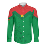 Custom Burkina Faso Football Long Sleeve Button Shirt Go Les Etalons Go - African Pride