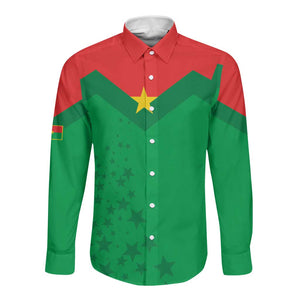 Custom Burkina Faso Football Long Sleeve Button Shirt Go Les Etalons Go - African Pride