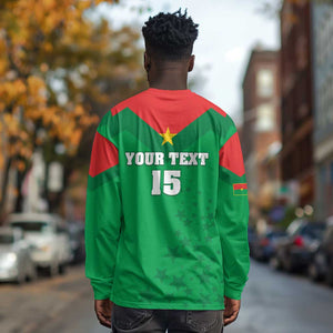Custom Burkina Faso Football Long Sleeve Shirt Go Les Etalons Go - African Pride