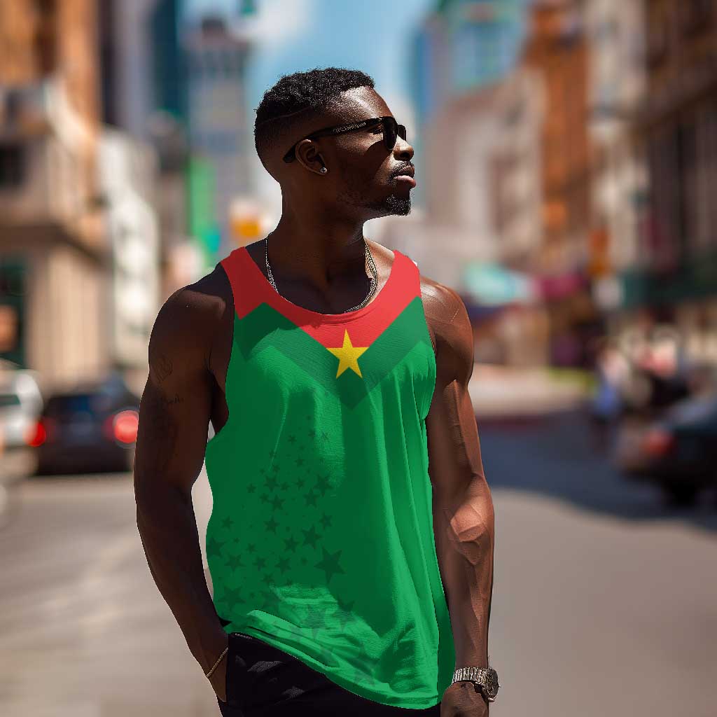 Custom Burkina Faso Football Men Tank Top Go Les Etalons Go - African Pride