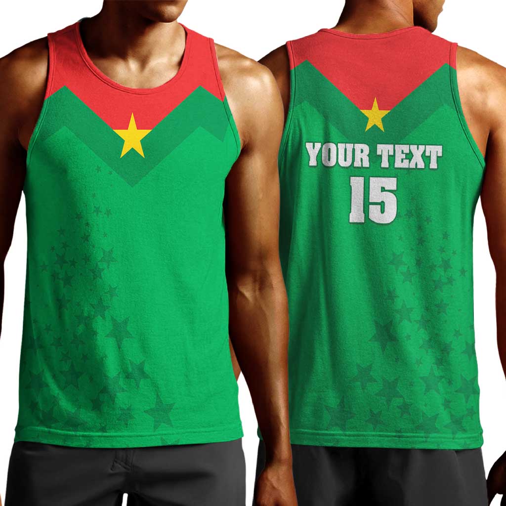 Custom Burkina Faso Football Men Tank Top Go Les Etalons Go - African Pride