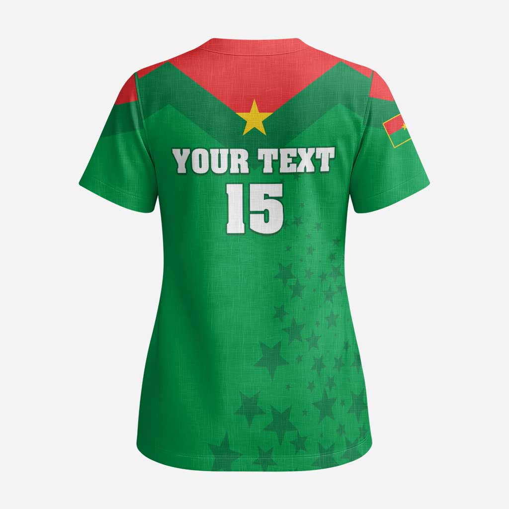 Custom Burkina Faso Football Scrub Top Go Les Etalons Go - African Pride
