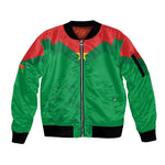 Custom Burkina Faso Football Sleeve Zip Bomber Jacket Go Les Etalons Go - African Pride