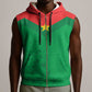 Custom Burkina Faso Football Sleeveless Zip Hoodie Go Les Etalons Go - African Pride