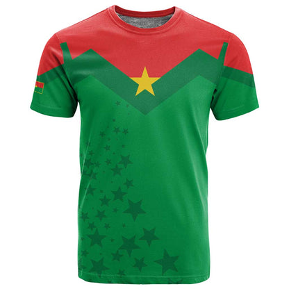 Custom Burkina Faso Football T shirt Go Les Etalons Go - African Pride
