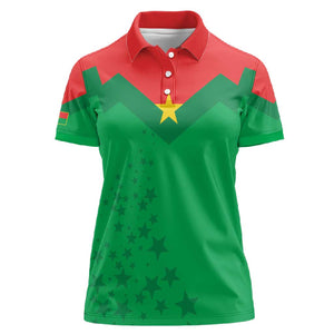 Custom Burkina Faso Football Women Polo Shirt Go Les Etalons Go - African Pride