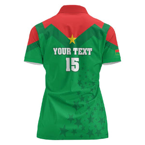Custom Burkina Faso Football Women Polo Shirt Go Les Etalons Go - African Pride