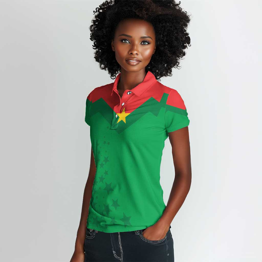 Custom Burkina Faso Football Women Polo Shirt Go Les Etalons Go - African Pride
