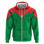 Custom Burkina Faso Football Zip Hoodie Go Les Etalons Go - African Pride