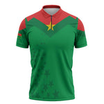 Custom Burkina Faso Football Zipper Polo Shirt Go Champions Les Etalons