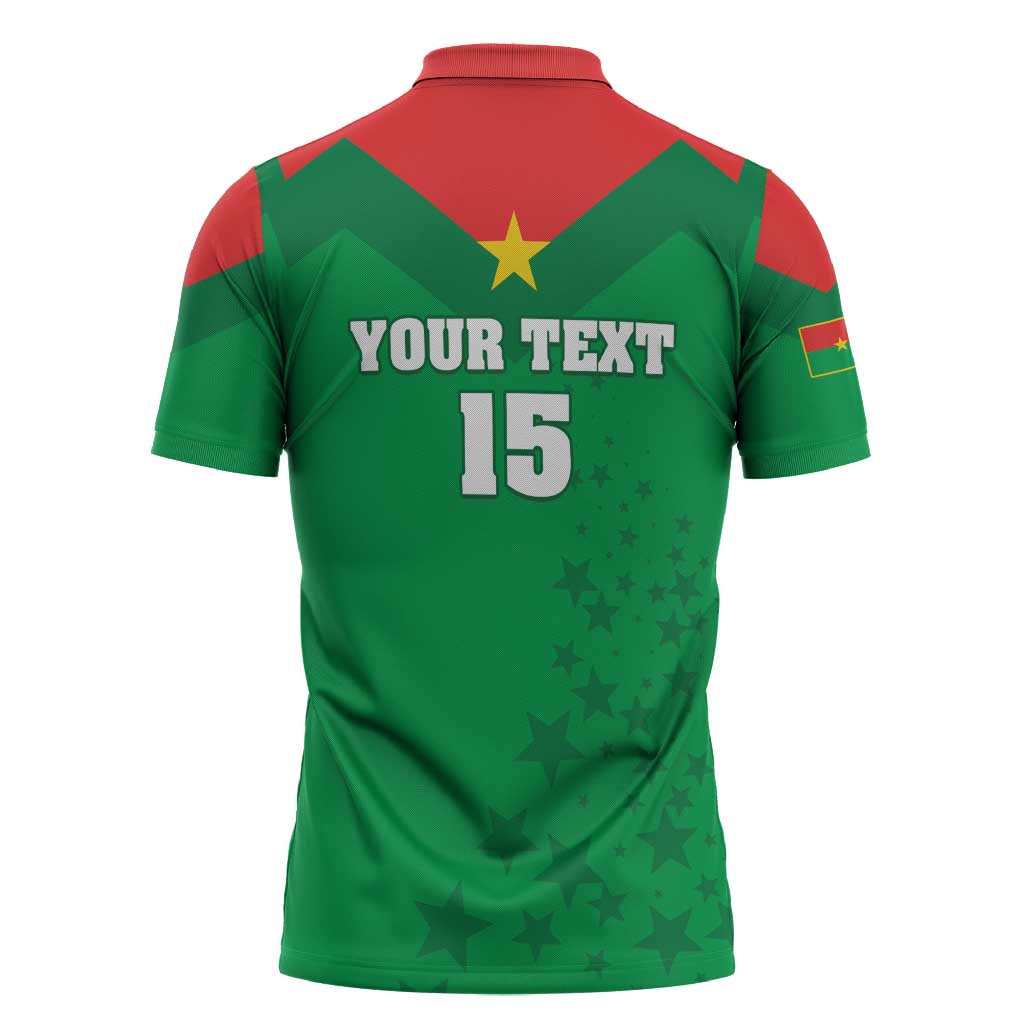 Custom Burkina Faso Football Zipper Polo Shirt Go Champions Les Etalons