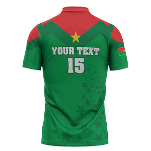 Custom Burkina Faso Football Zipper Polo Shirt Go Champions Les Etalons