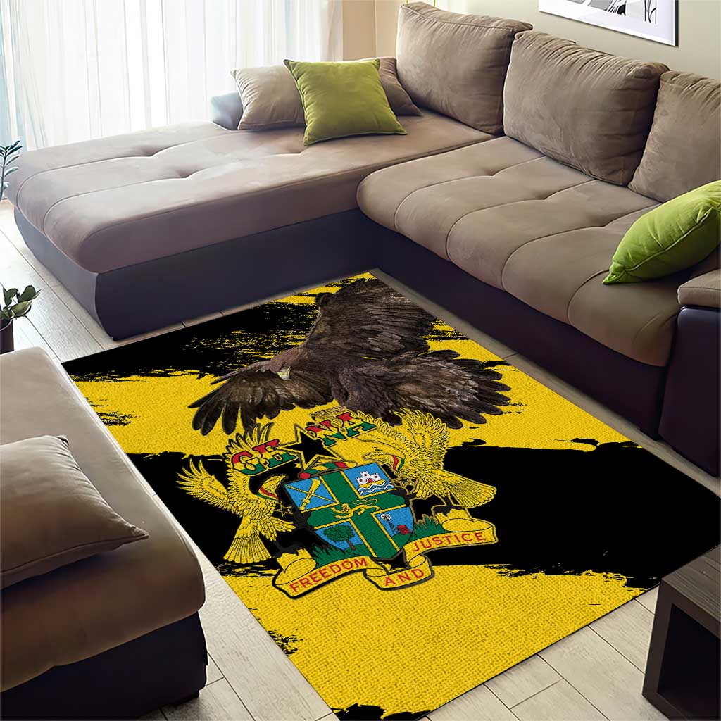 Afro Ghana Area Rug Eagle With Coat Of Arms