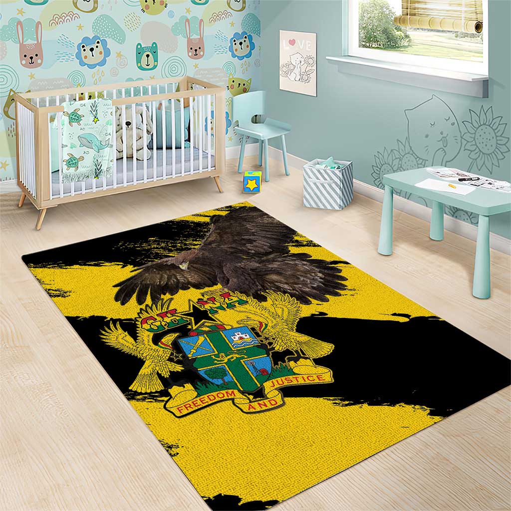 Afro Ghana Area Rug Eagle With Coat Of Arms