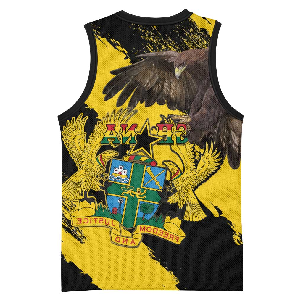 Afro Ghana Basketball Jersey Eagle With Coat Of Arms - African Pride