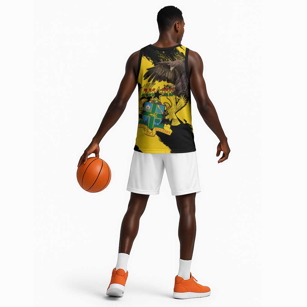 Afro Ghana Basketball Jersey Eagle With Coat Of Arms - African Pride