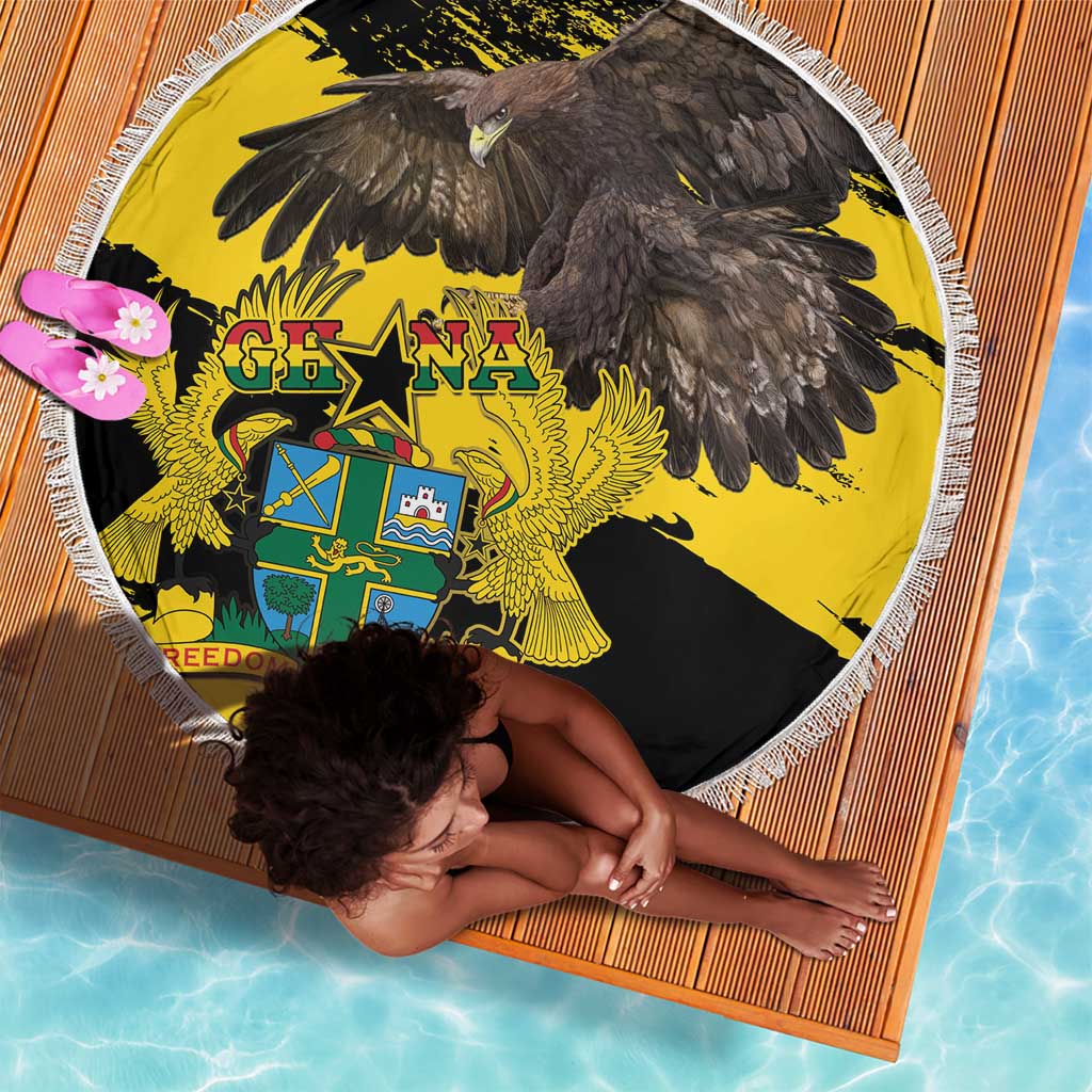 Afro Ghana Beach Blanket Eagle With Coat Of Arms