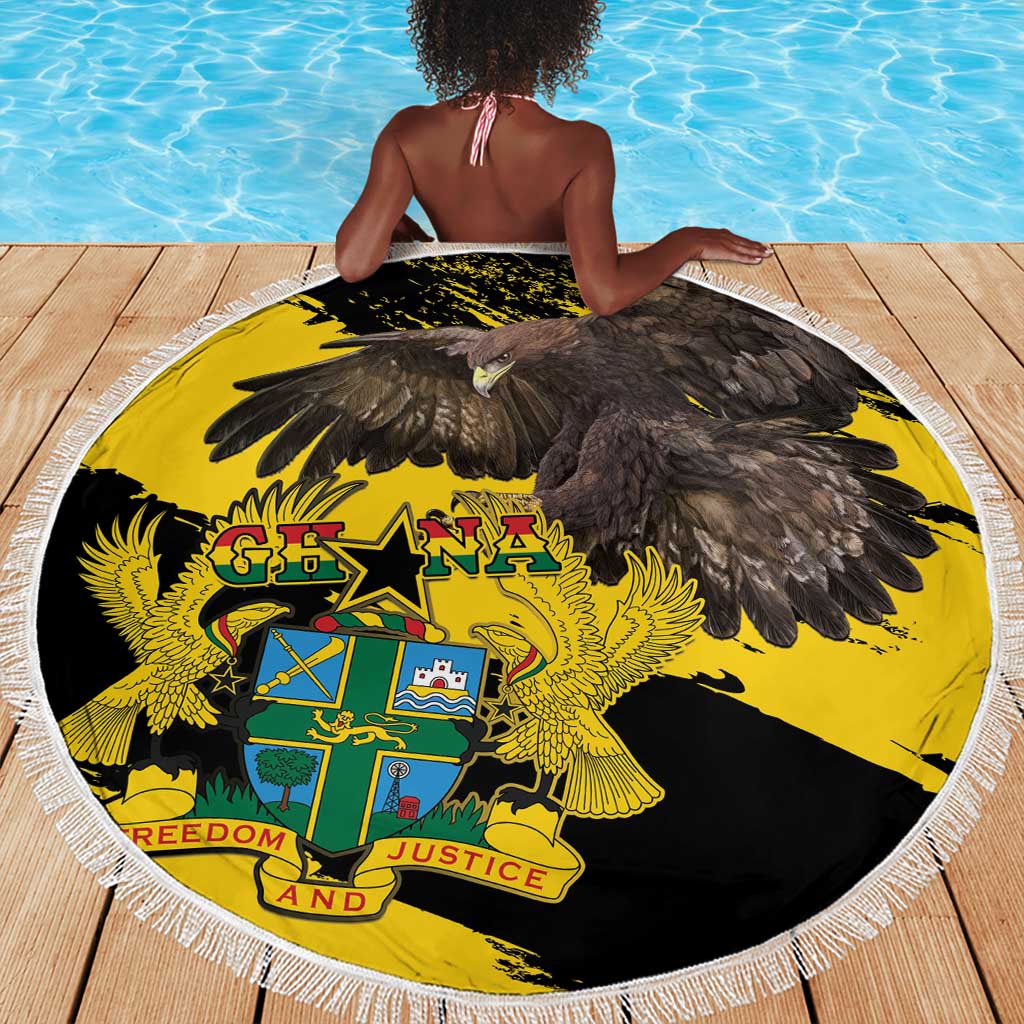 Afro Ghana Beach Blanket Eagle With Coat Of Arms
