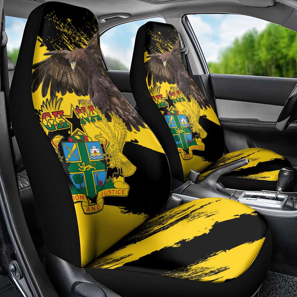 Afro Ghana Car Seat Cover Eagle With Coat Of Arms