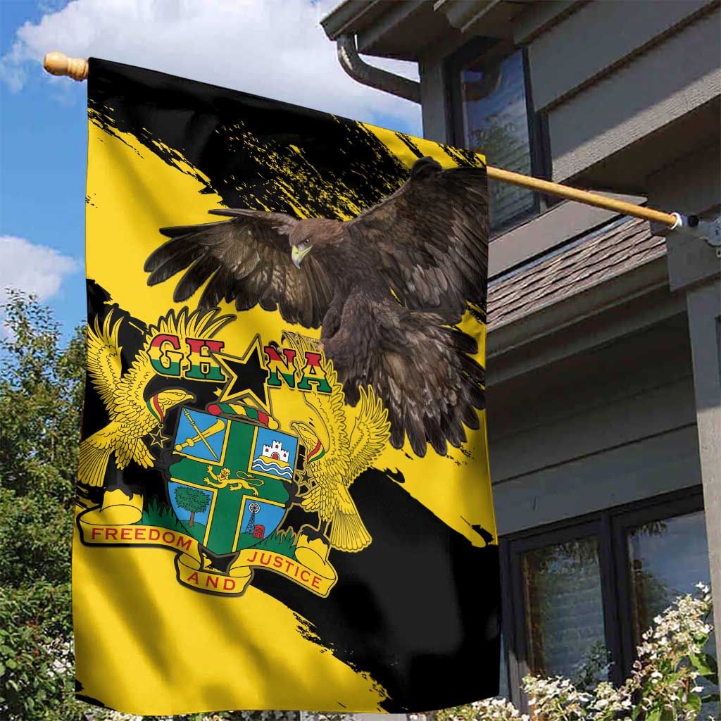 Afro Ghana Garden Flag Eagle With Coat Of Arms