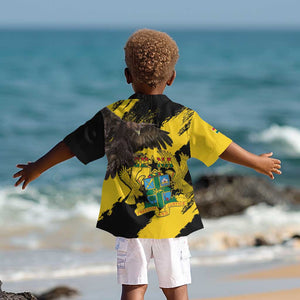 Afro Ghana Kid Hawaiian Shirt Eagle With Coat Of Arms